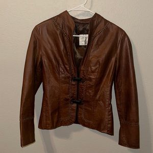 Vintage Women’s Brown Leather Jacket Medium